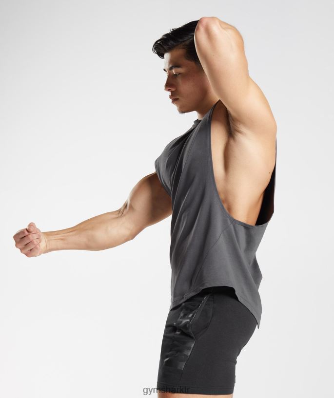 cesur açılan kol tankı 8H4J02882 Gymshark Giyim erkekler siluet gri