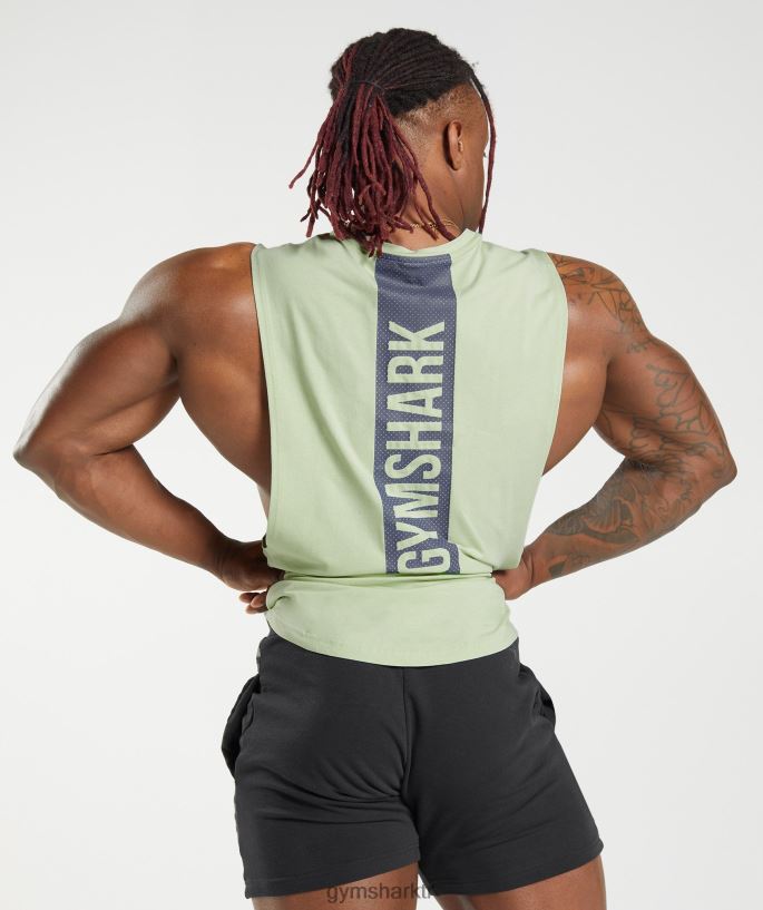 cesur açılan kol tankı 8H4J02912 Gymshark Giyim erkekler bitki örtüsü yeşili