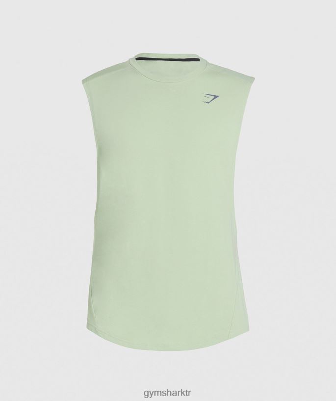 cesur açılan kol tankı 8H4J02912 Gymshark Giyim erkekler bitki örtüsü yeşili