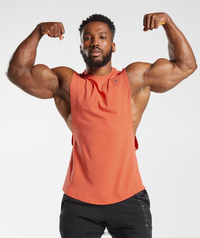 cesur açılan kol tankı 8H4J02921 Gymshark Giyim erkekler havacılık turuncu