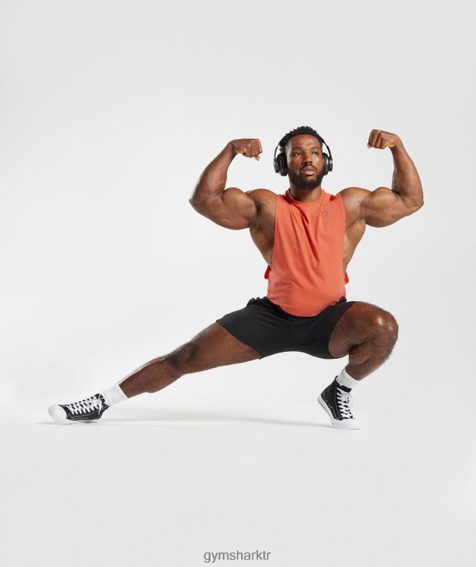 cesur açılan kol tankı 8H4J02921 Gymshark Giyim erkekler havacılık turuncu