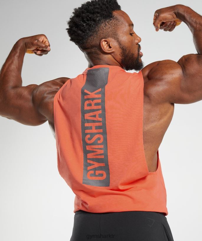 cesur açılan kol tankı 8H4J02921 Gymshark Giyim erkekler havacılık turuncu