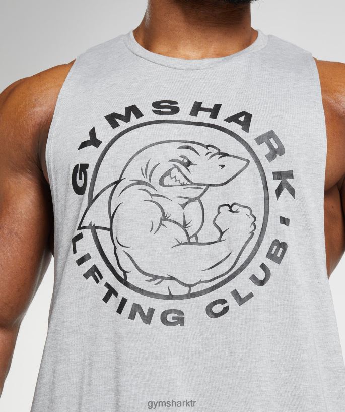 eski açılan kol tankı 8H4J02952 Gymshark Giyim erkekler açık gri çekirdekli marn