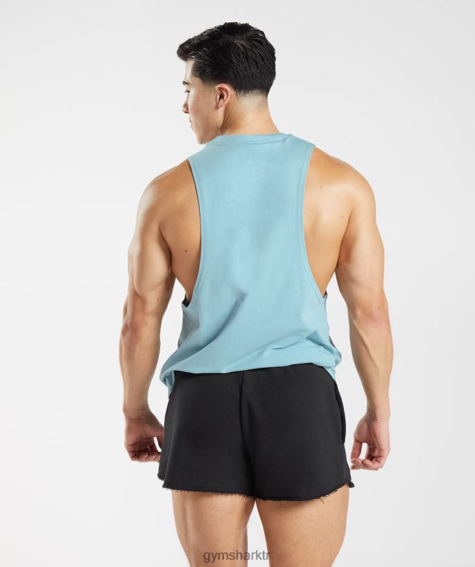 eski açılan kol tankı 8H4J02956 Gymshark Giyim erkekler buzdağı mavisi