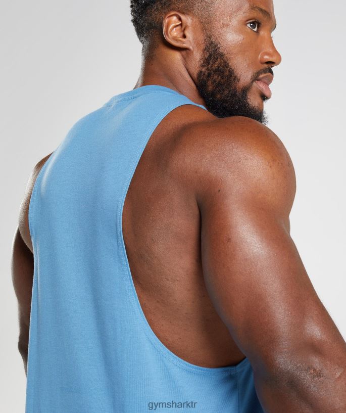 eski açılan kol tankı 8H4J02958 Gymshark Giyim erkekler kıyı mavisi