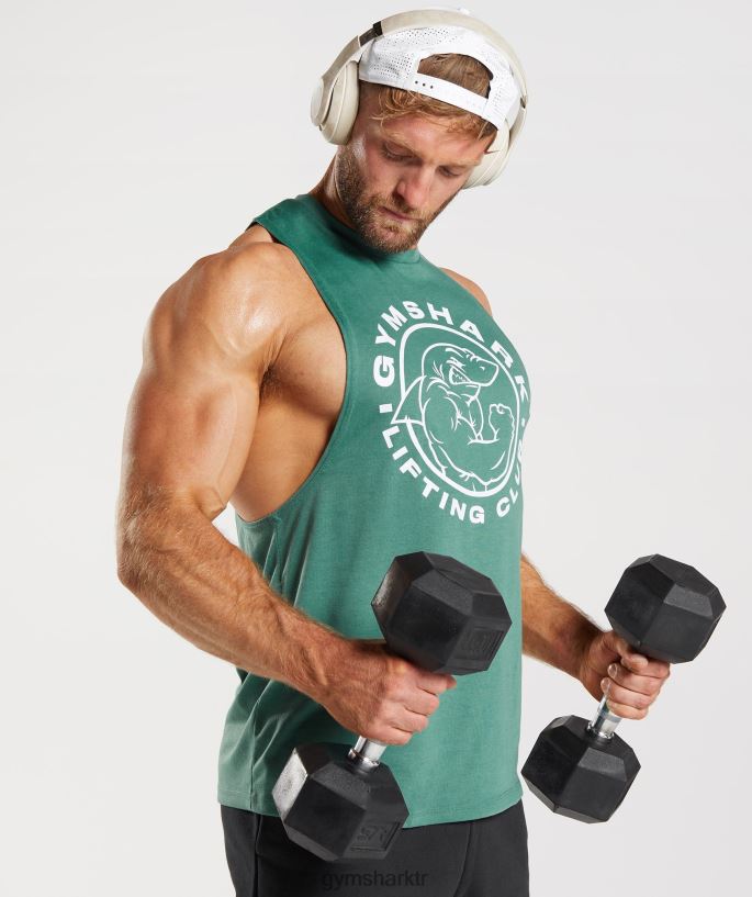 eski açılan kol tankı 8H4J02960 Gymshark Giyim erkekler Hoya yeşili