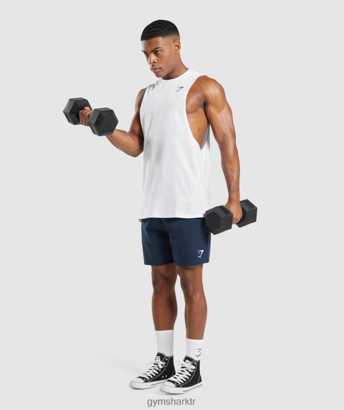 kritik 2.0 açılan kol tankı 8H4J02901 Gymshark Giyim erkekler beyaz