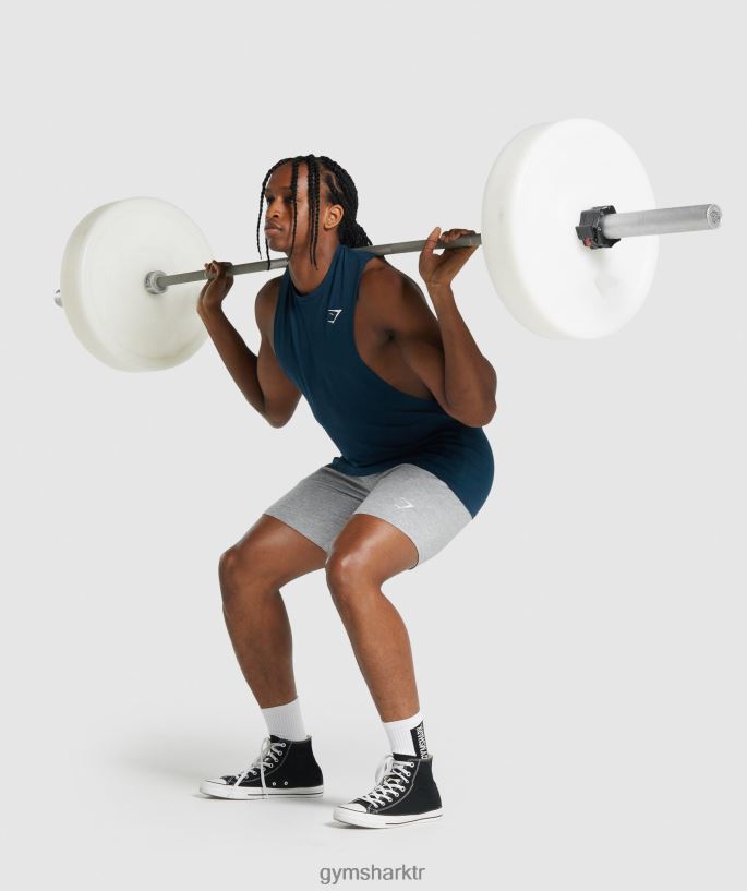 kritik 2.0 açılan kol tankı 8H4J02922 Gymshark Giyim erkekler Donanma