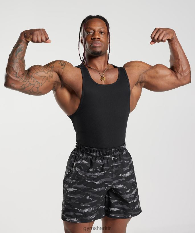 nervürlü tank 3pk 8H4J02908 Gymshark Giyim erkekler beyaz/siyah/taş gri kırçıllı