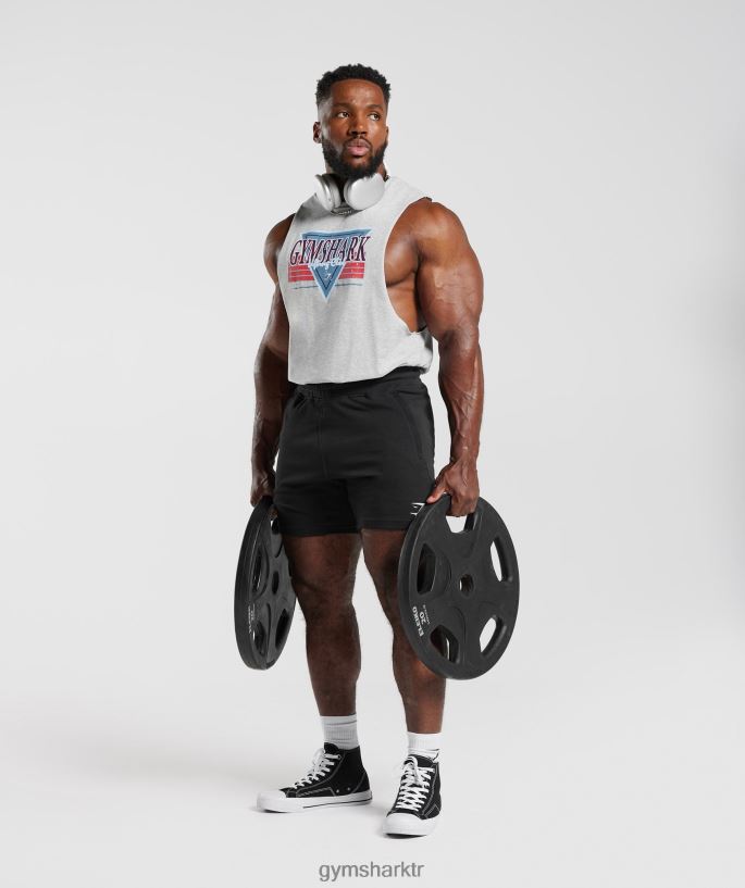 retrowave açılan kol tankı 8H4J02886 Gymshark Giyim erkekler açık gri çekirdekli marn