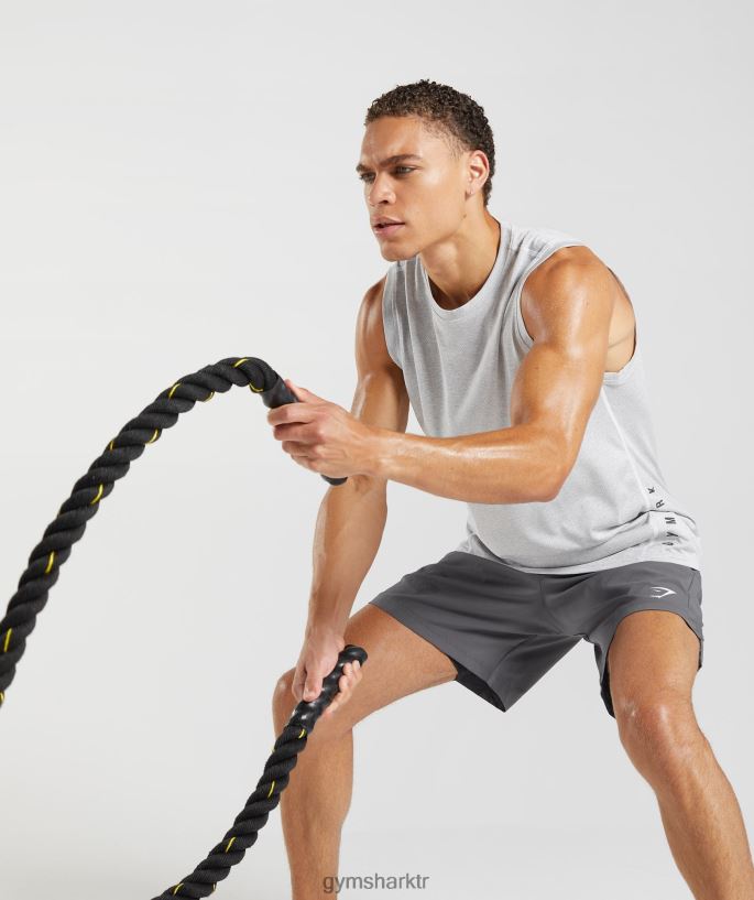 spor tankı 8H4J02933 Gymshark Giyim erkekler beyaz/dumanlı gri kırçıllı