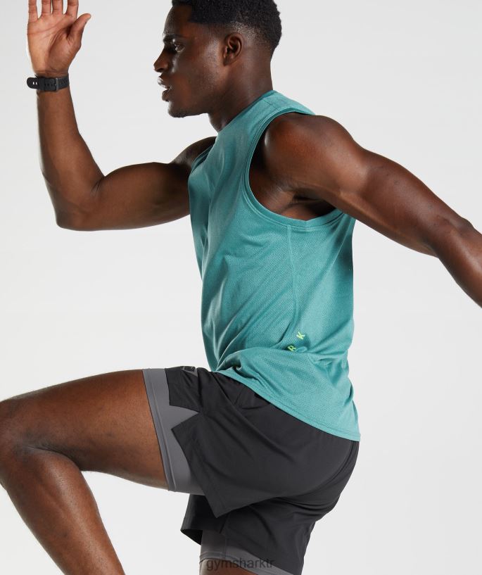 spor tankı 8H4J02937 Gymshark Giyim erkekler kayrak mavisi/siyah kırçıllı