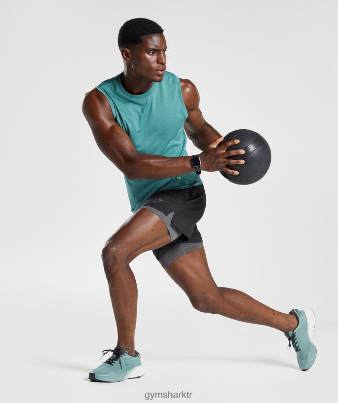 spor tankı 8H4J02937 Gymshark Giyim erkekler kayrak mavisi/siyah kırçıllı