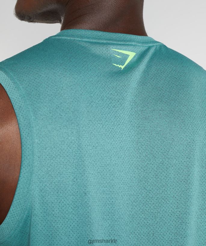 spor tankı 8H4J02937 Gymshark Giyim erkekler kayrak mavisi/siyah kırçıllı