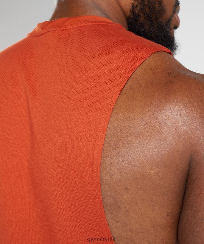 tepki bırak kol tankı 8H4J02942 Gymshark Giyim erkekler acı kırmızı