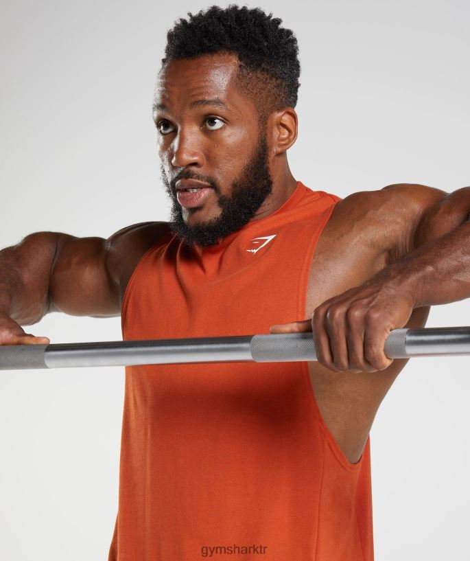 tepki bırak kol tankı 8H4J02942 Gymshark Giyim erkekler acı kırmızı