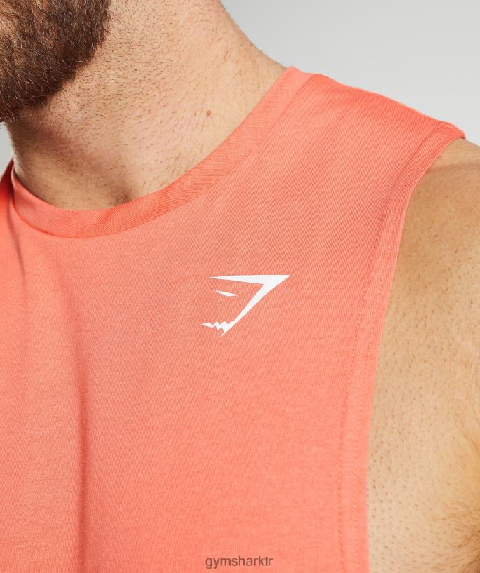 tepki bırak kol tankı 8H4J02954 Gymshark Giyim erkekler havacılık turuncu