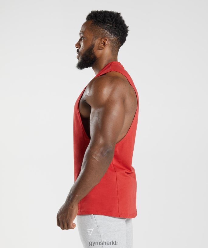 tepki bırak kol tankı 8H4J02966 Gymshark Giyim erkekler salsa kırmızısı