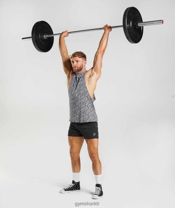 tepki bırak kol tankı 8H4J02968 Gymshark Giyim erkekler oniks grisi