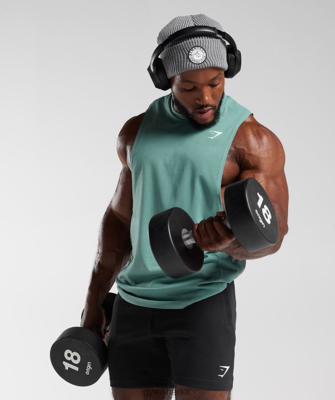 tepki bırak kol tankı 8H4J02973 Gymshark Giyim erkekler mürekkep deniz mavisi