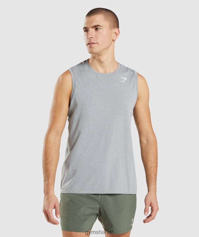 varış dikişsiz tank 8H4J02943 Gymshark Giyim erkekler gri