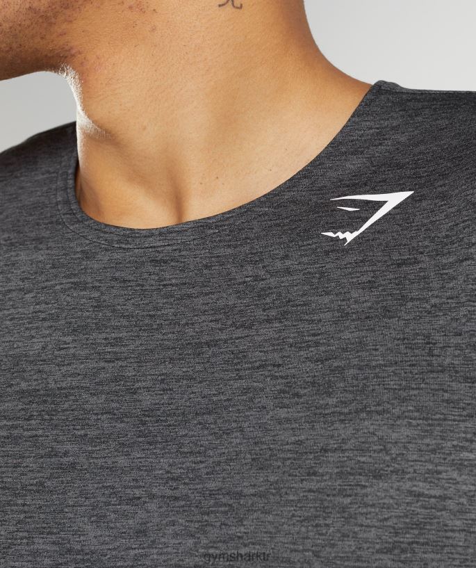 varış ince marl tankı 8H4J02895 Gymshark Giyim erkekler siyah/siluet gri kırçıllı