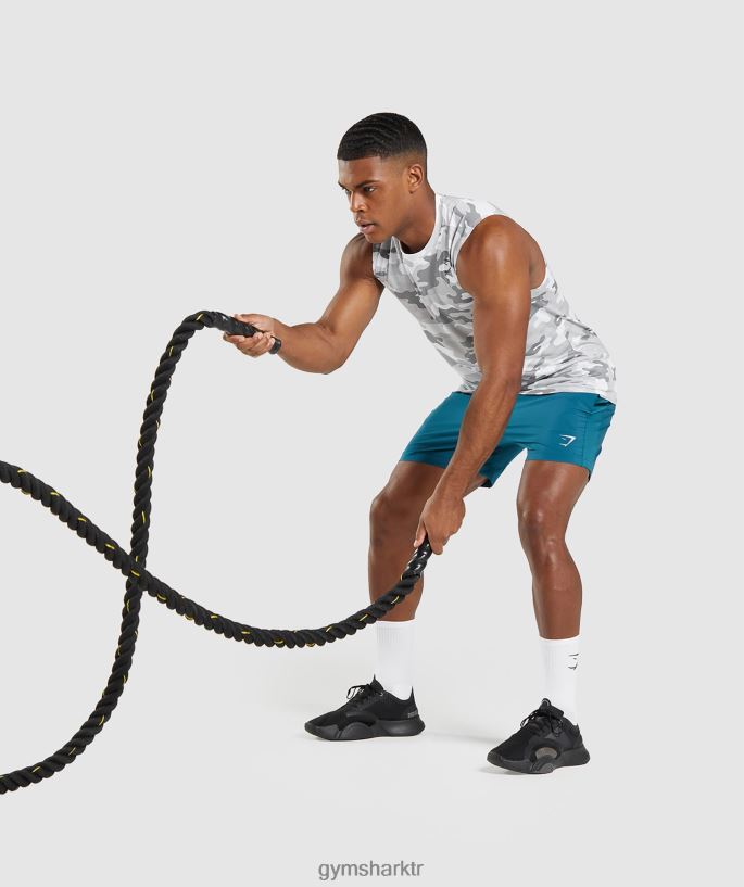 varış kolsuz tişört 8H4J02905 Gymshark Giyim erkekler açık gri baskı