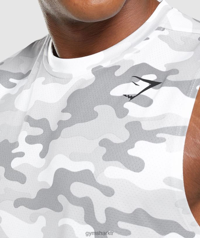 varış kolsuz tişört 8H4J02905 Gymshark Giyim erkekler açık gri baskı