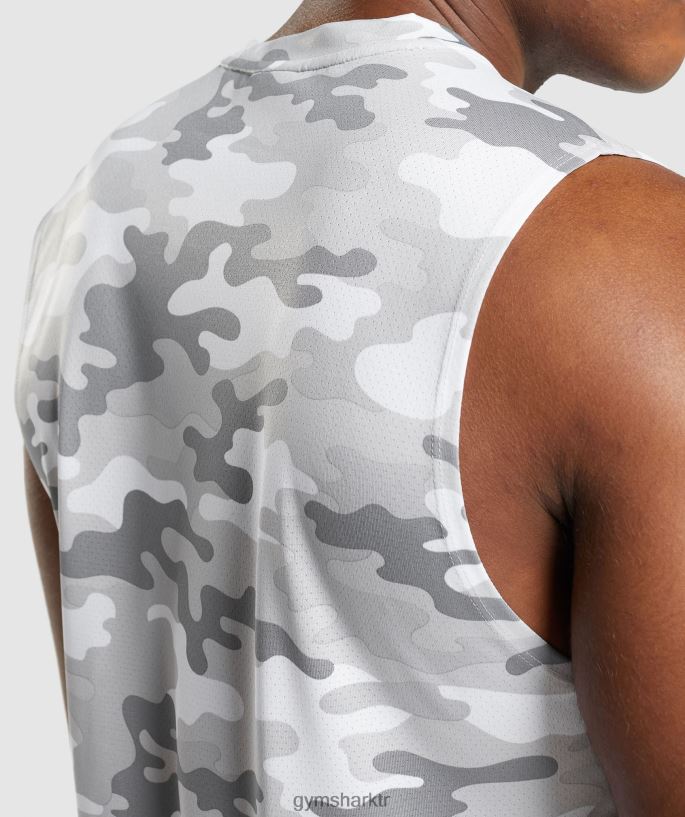 varış kolsuz tişört 8H4J02905 Gymshark Giyim erkekler açık gri baskı