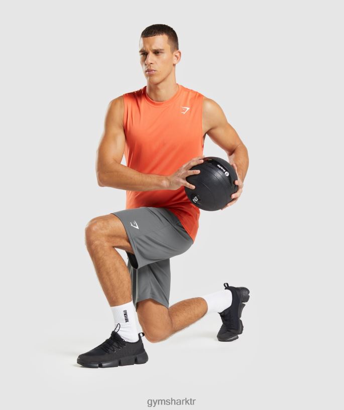 varış kolsuz tişört 8H4J02939 Gymshark Giyim erkekler papaya portakalı