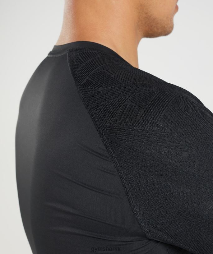 315 uzun kollu tişört 8H4J02622 Gymshark Giyim erkekler siyah