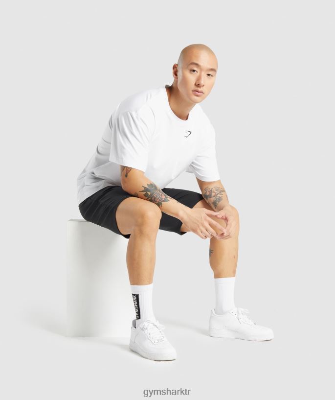 Essential büyük beden tişört 8H4J02572 Gymshark Giyim erkekler beyaz