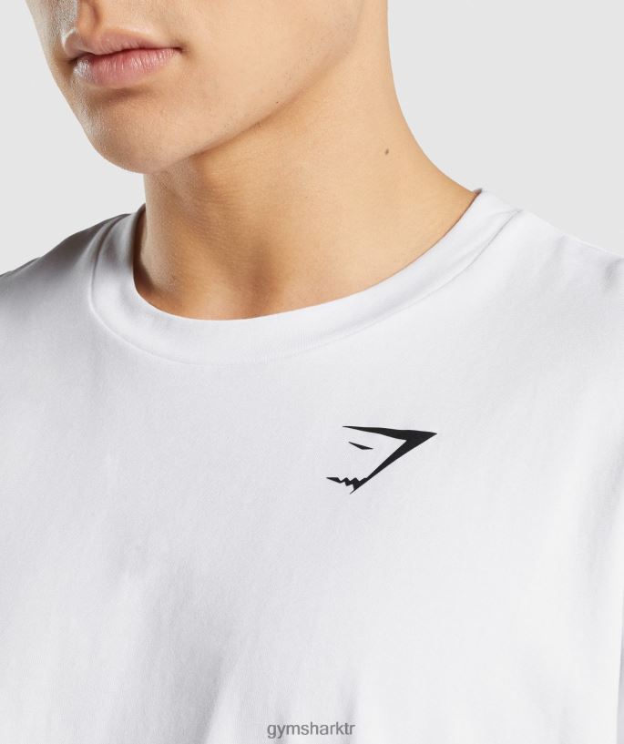 Essential büyük beden tişört 8H4J02572 Gymshark Giyim erkekler beyaz
