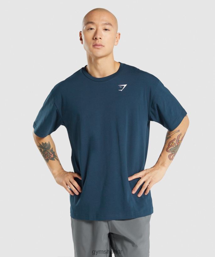 Essential büyük beden tişört 8H4J02573 Gymshark Giyim erkekler Donanma