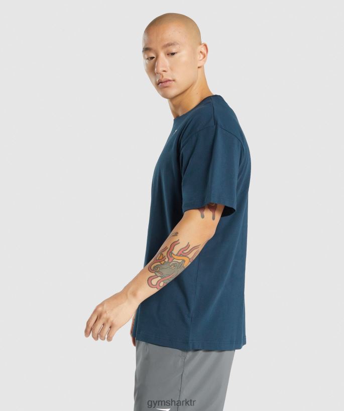 Essential büyük beden tişört 8H4J02573 Gymshark Giyim erkekler Donanma