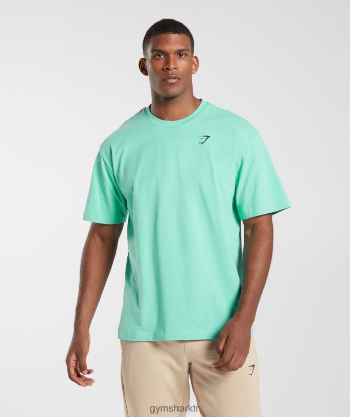 Essential büyük beden tişört 8H4J02595 Gymshark Giyim erkekler oksitlenmiş yeşil