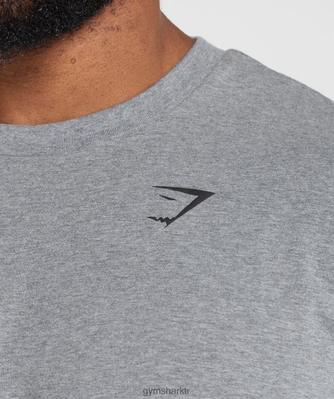Essential büyük beden tişört 8H4J02603 Gymshark Giyim erkekler kömür marnı