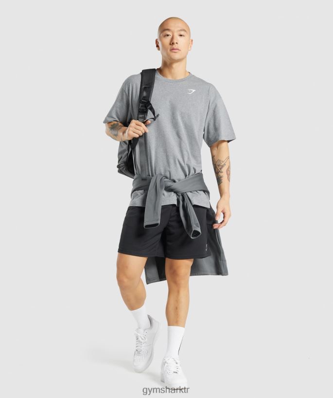 Essential büyük beden tişört 8H4J02620 Gymshark Giyim erkekler kömür grisi marn