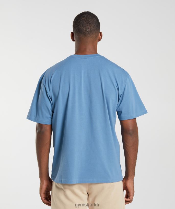 Essential büyük beden tişört 8H4J02651 Gymshark Giyim erkekler kot mavisi