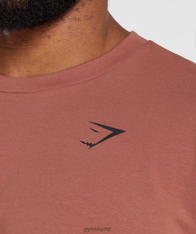 Essential büyük beden tişört 8H4J02761 Gymshark Giyim erkekler gül kahvesi