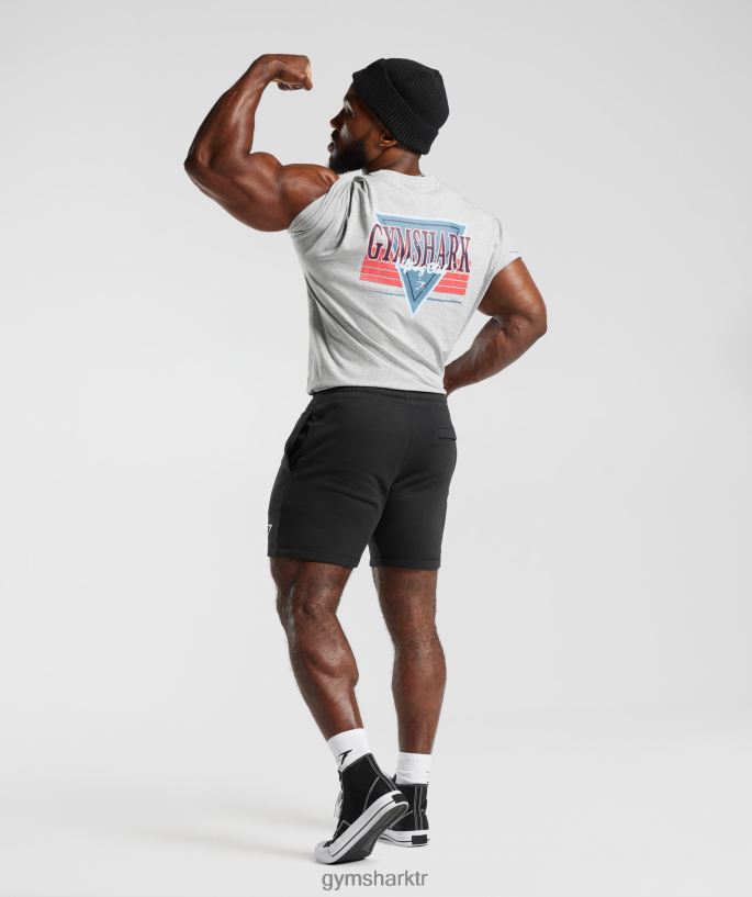 Retro dalga büyük beden tişört 8H4J02587 Gymshark Giyim erkekler açık gri çekirdekli marn