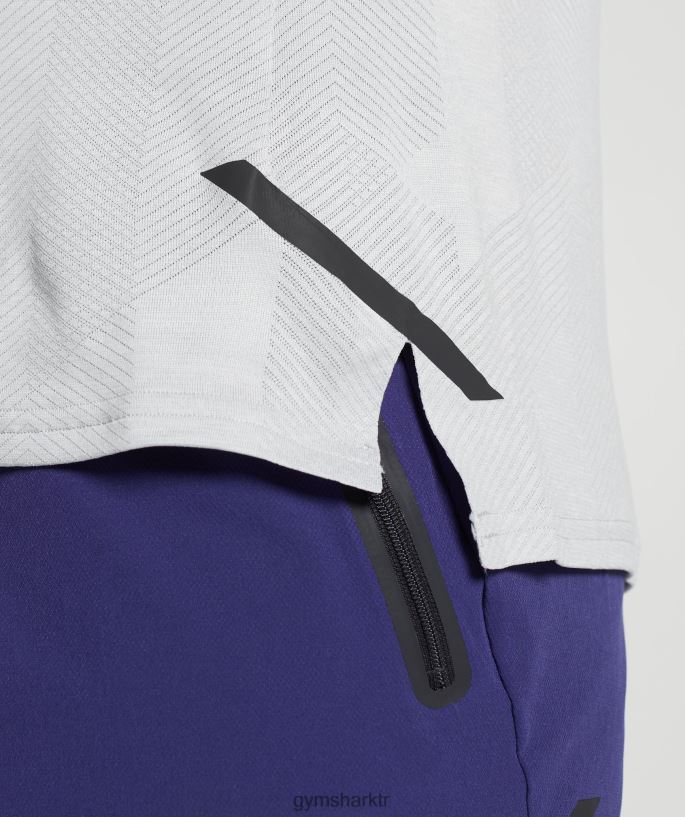 apeks tişört 8H4J02592 Gymshark Giyim erkekler açık gri/beyaz