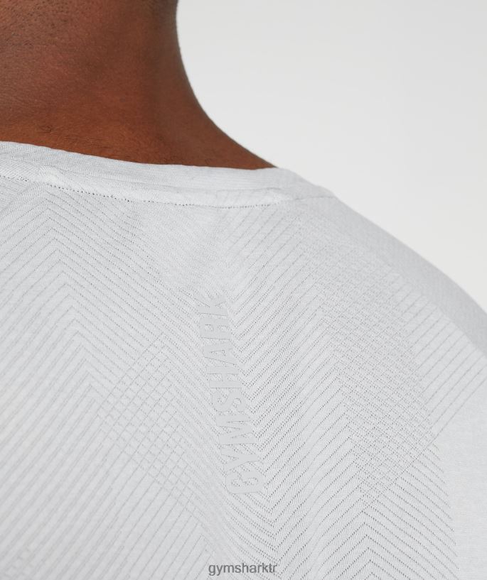 apeks tişört 8H4J02592 Gymshark Giyim erkekler açık gri/beyaz