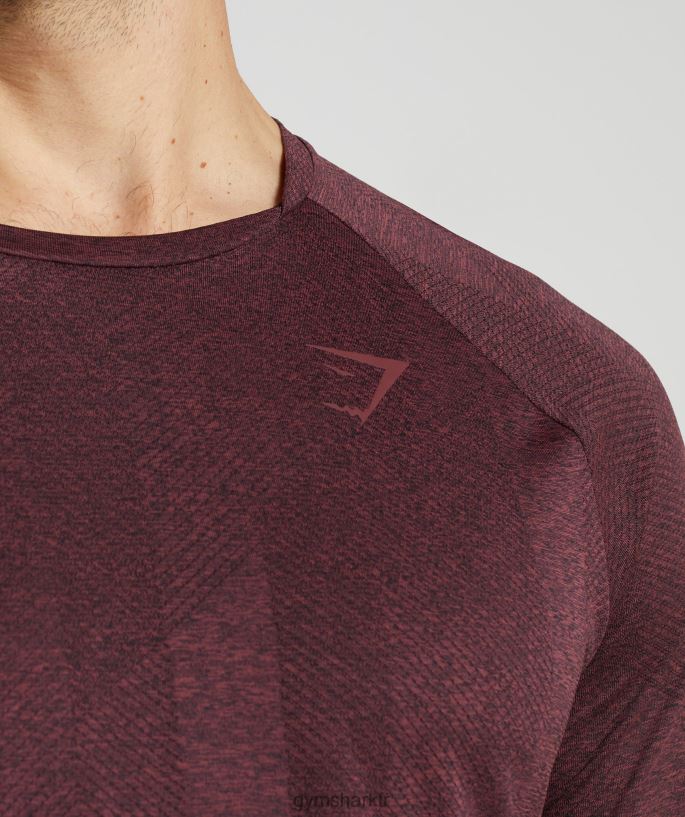 apeks uzun kollu t-shirt 8H4J02687 Gymshark Giyim erkekler kiraz kahvesi