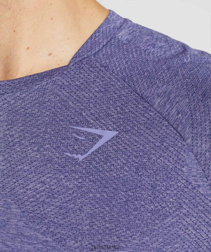 apeks uzun kollu t-shirt 8H4J02707 Gymshark Giyim erkekler neptün moru/kadife moru