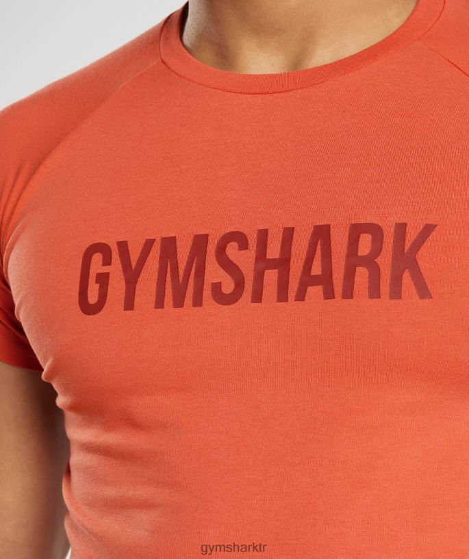 apollo tişört 8H4J02726 Gymshark Giyim erkekler fırtına kırmızısı