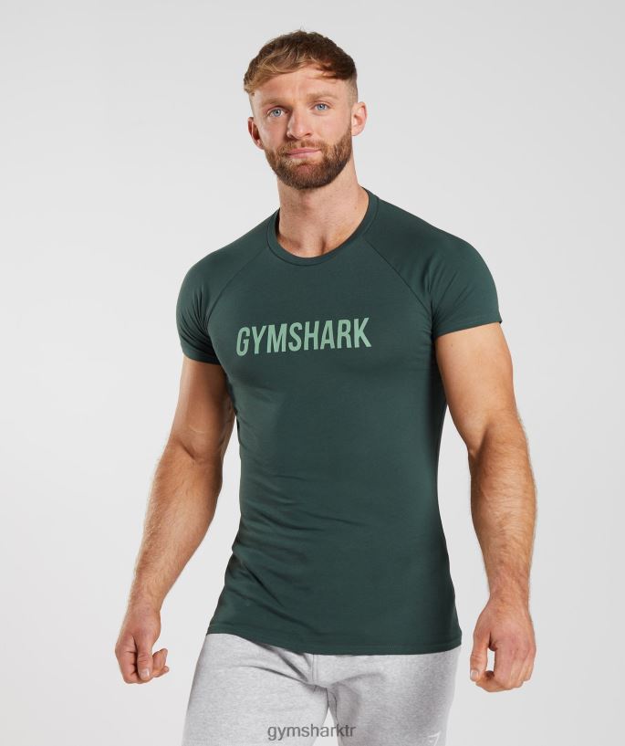 apollo tişört 8H4J02745 Gymshark Giyim erkekler obsidyen yeşili