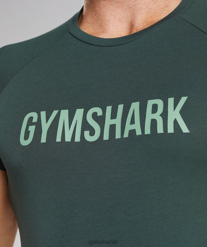 apollo tişört 8H4J02745 Gymshark Giyim erkekler obsidyen yeşili