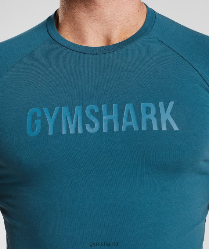 apollo tişört 8H4J02753 Gymshark Giyim erkekler Atlantik mavisi