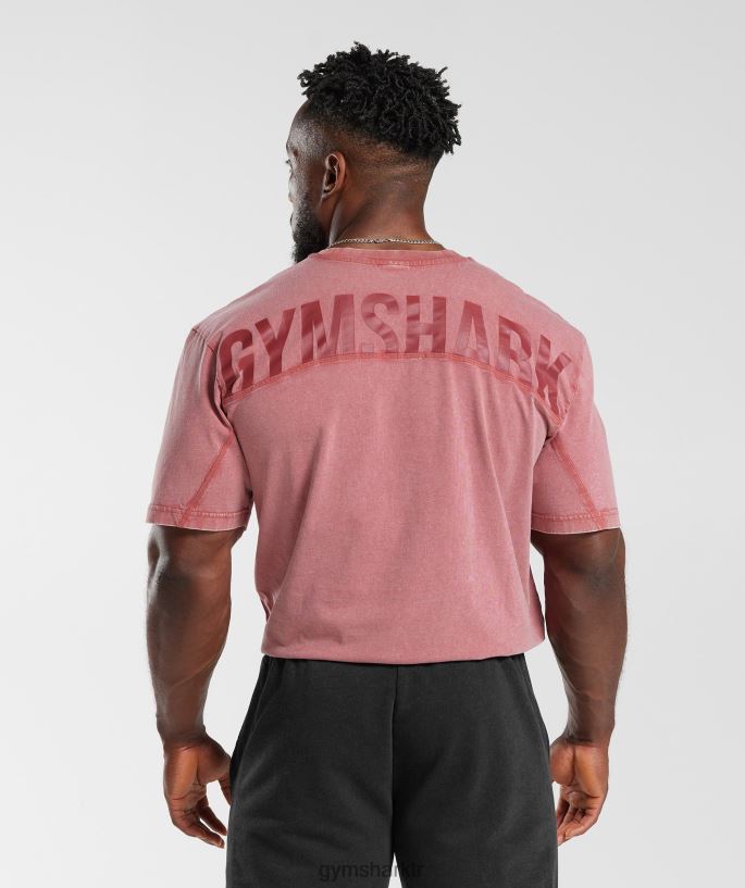 basınçlı tişört 8H4J02664 Gymshark Giyim erkekler güneşte kurutulmuş kırmızı